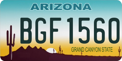AZ license plate BGF1560