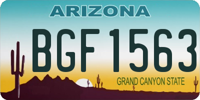 AZ license plate BGF1563