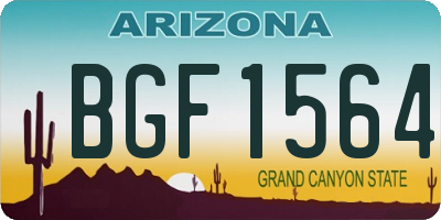 AZ license plate BGF1564