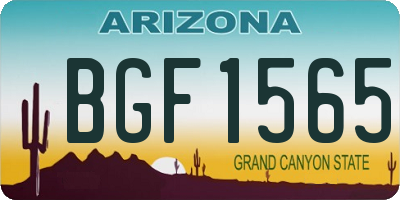 AZ license plate BGF1565