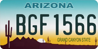 AZ license plate BGF1566