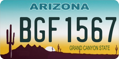 AZ license plate BGF1567
