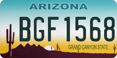AZ license plate BGF1568