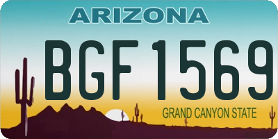 AZ license plate BGF1569
