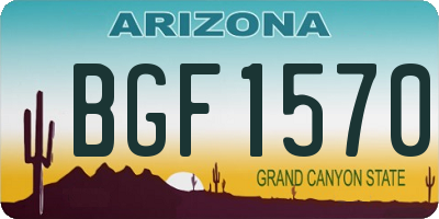 AZ license plate BGF1570
