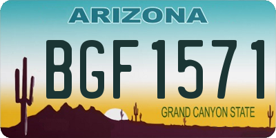 AZ license plate BGF1571