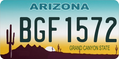 AZ license plate BGF1572