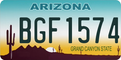 AZ license plate BGF1574