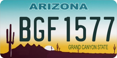 AZ license plate BGF1577