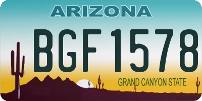 AZ license plate BGF1578