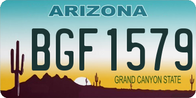 AZ license plate BGF1579