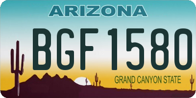 AZ license plate BGF1580
