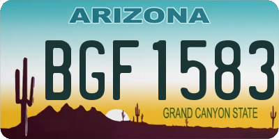 AZ license plate BGF1583