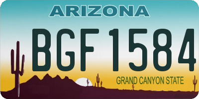 AZ license plate BGF1584