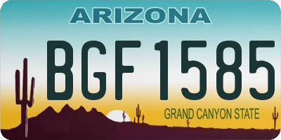 AZ license plate BGF1585