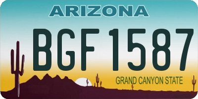 AZ license plate BGF1587