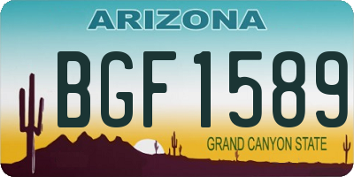 AZ license plate BGF1589