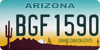 AZ license plate BGF1590