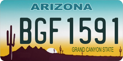 AZ license plate BGF1591