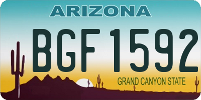 AZ license plate BGF1592