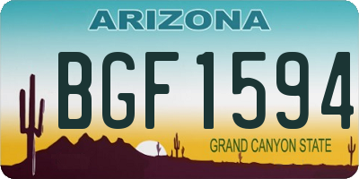 AZ license plate BGF1594