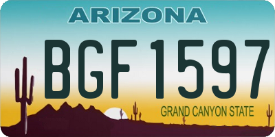 AZ license plate BGF1597