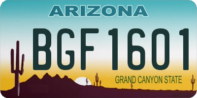 AZ license plate BGF1601