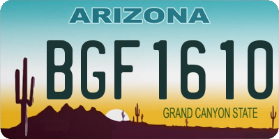 AZ license plate BGF1610