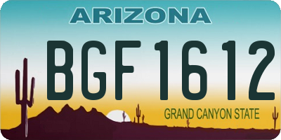 AZ license plate BGF1612