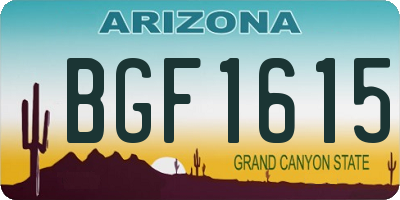 AZ license plate BGF1615