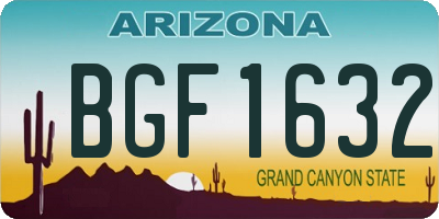 AZ license plate BGF1632