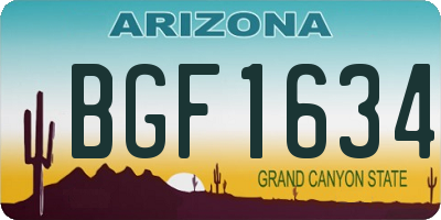 AZ license plate BGF1634