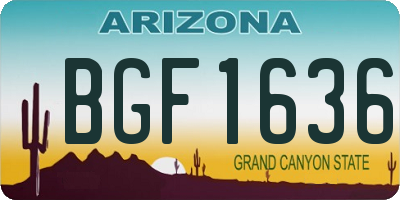 AZ license plate BGF1636