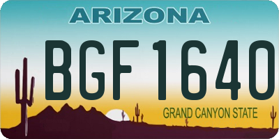 AZ license plate BGF1640