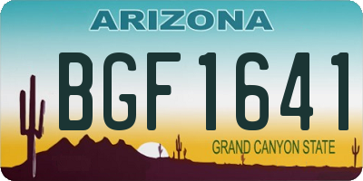 AZ license plate BGF1641