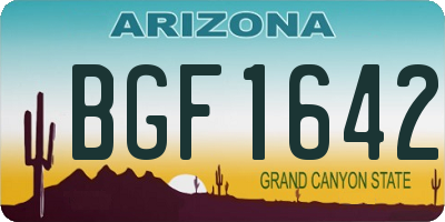 AZ license plate BGF1642