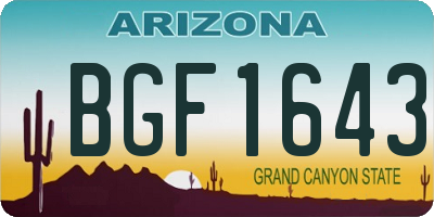 AZ license plate BGF1643