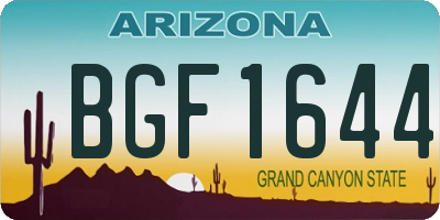 AZ license plate BGF1644