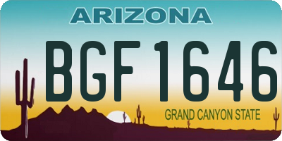 AZ license plate BGF1646