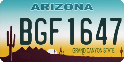 AZ license plate BGF1647