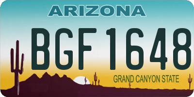 AZ license plate BGF1648
