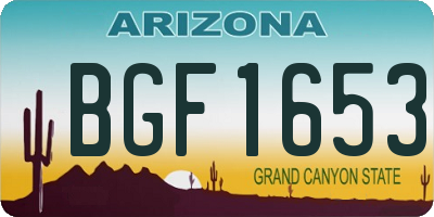 AZ license plate BGF1653