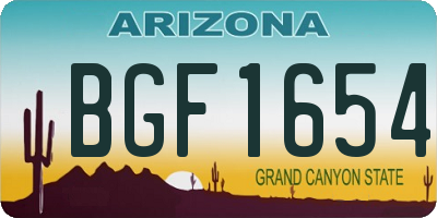 AZ license plate BGF1654