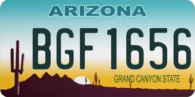 AZ license plate BGF1656