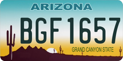 AZ license plate BGF1657