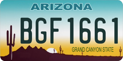 AZ license plate BGF1661