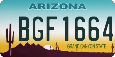 AZ license plate BGF1664