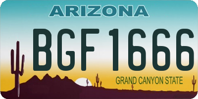 AZ license plate BGF1666