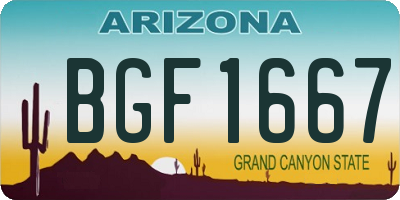 AZ license plate BGF1667