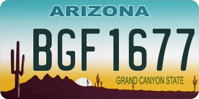 AZ license plate BGF1677